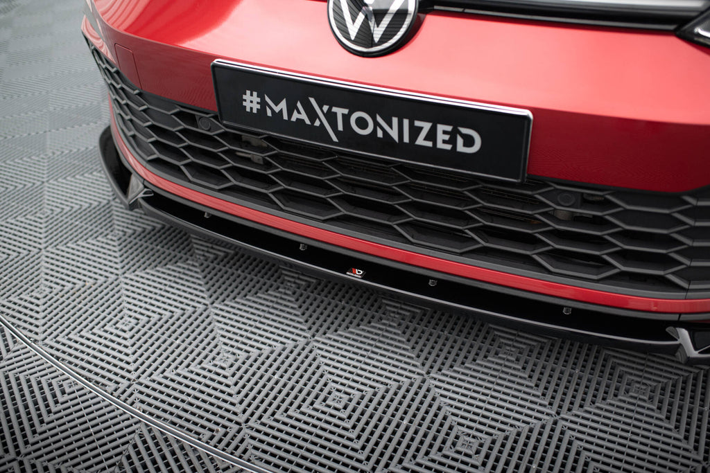 Maxton Design Street+ Spoilerlippe Front Ansatz V.3 + Flaps passend für VW Golf GTI / GTE / GTD / R-Line Mk8