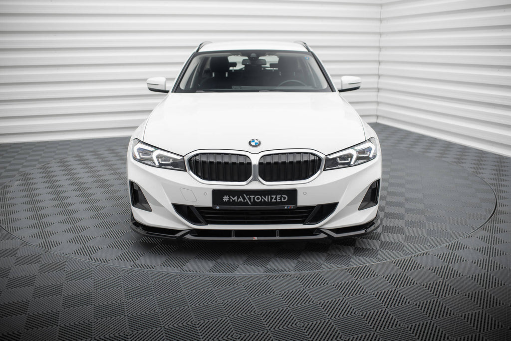 Maxton Design Street+ Spoilerlippe Front Ansatz passend für BMW 3er Limousine / Touring G20 / G21 Facelift schwarz Hochglanz