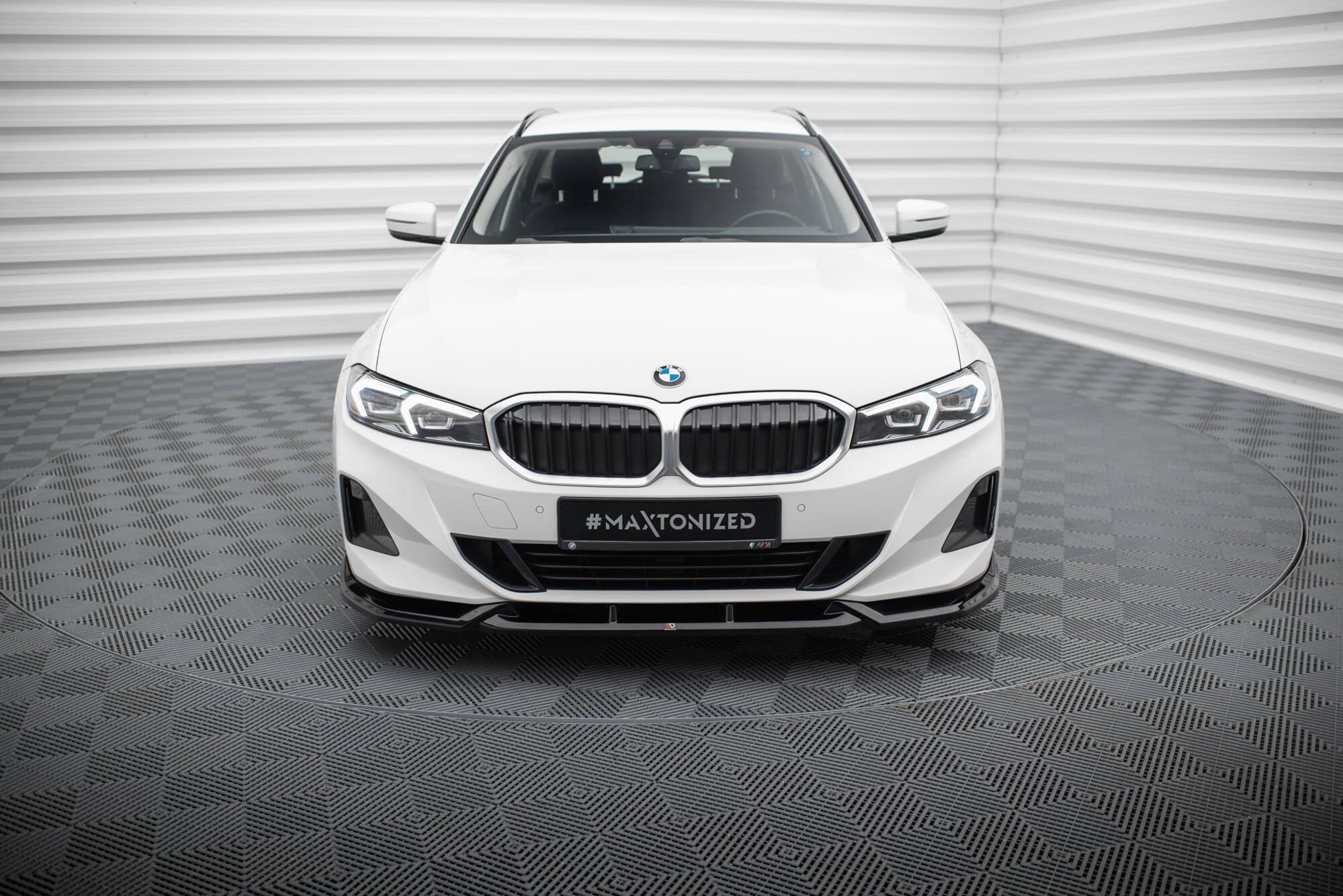 Maxton Design Street+ Spoilerlippe Front Ansatz passend für BMW 3er Limousine / Touring G20 / G21 Facelift schwarz Hochglanz
