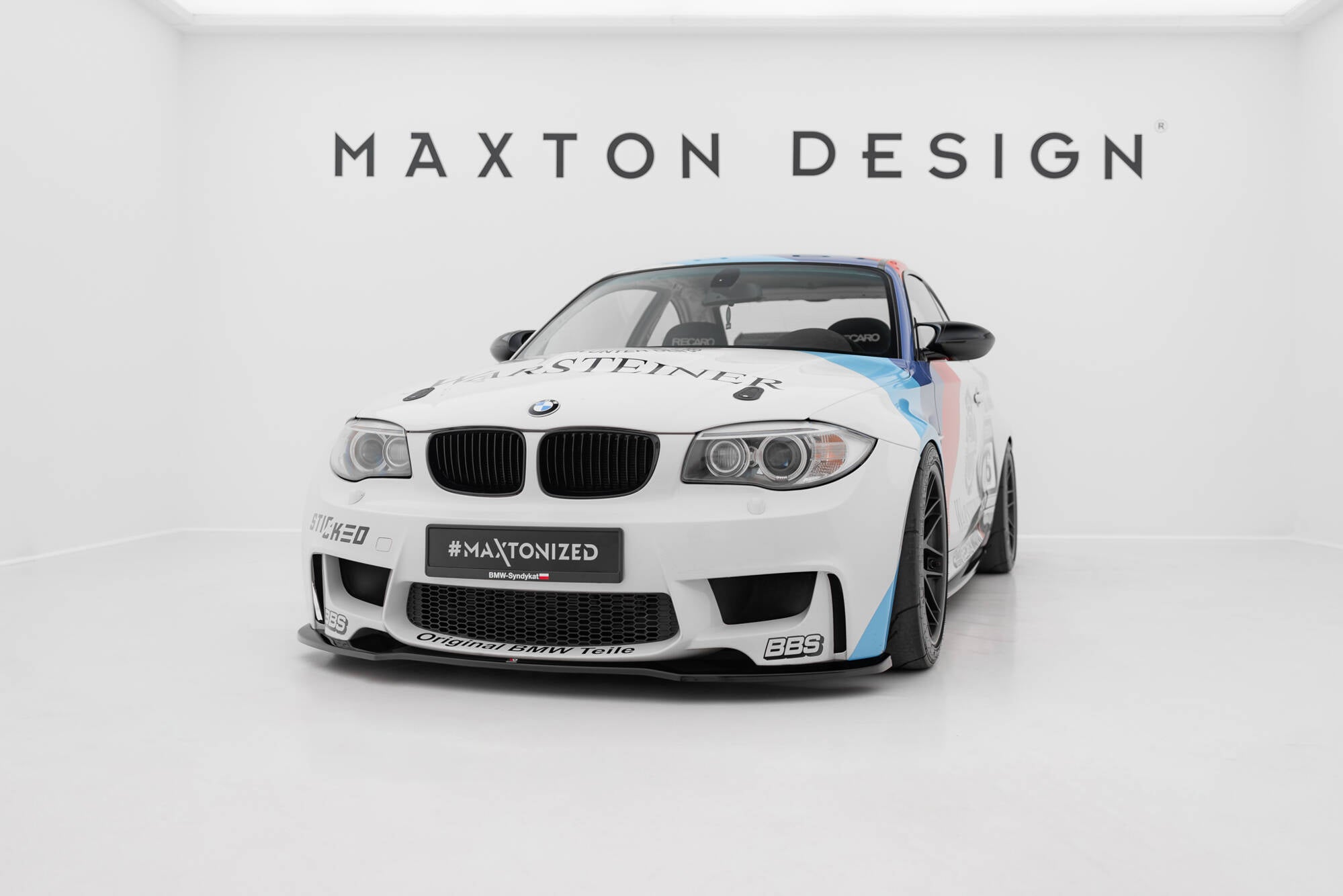 Maxton Design Street+ Spoilerlippe Front Ansatz passend für BMW 1er M Coupe E82 schwarz Hochglanz