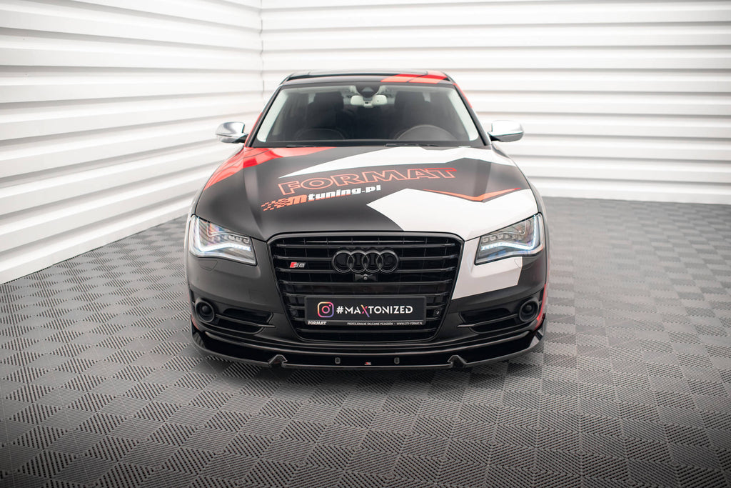 Maxton Design Street+ Spoilerlippe Front Ansatz V.2 passend für Audi S8 D4 schwarz Hochglanz