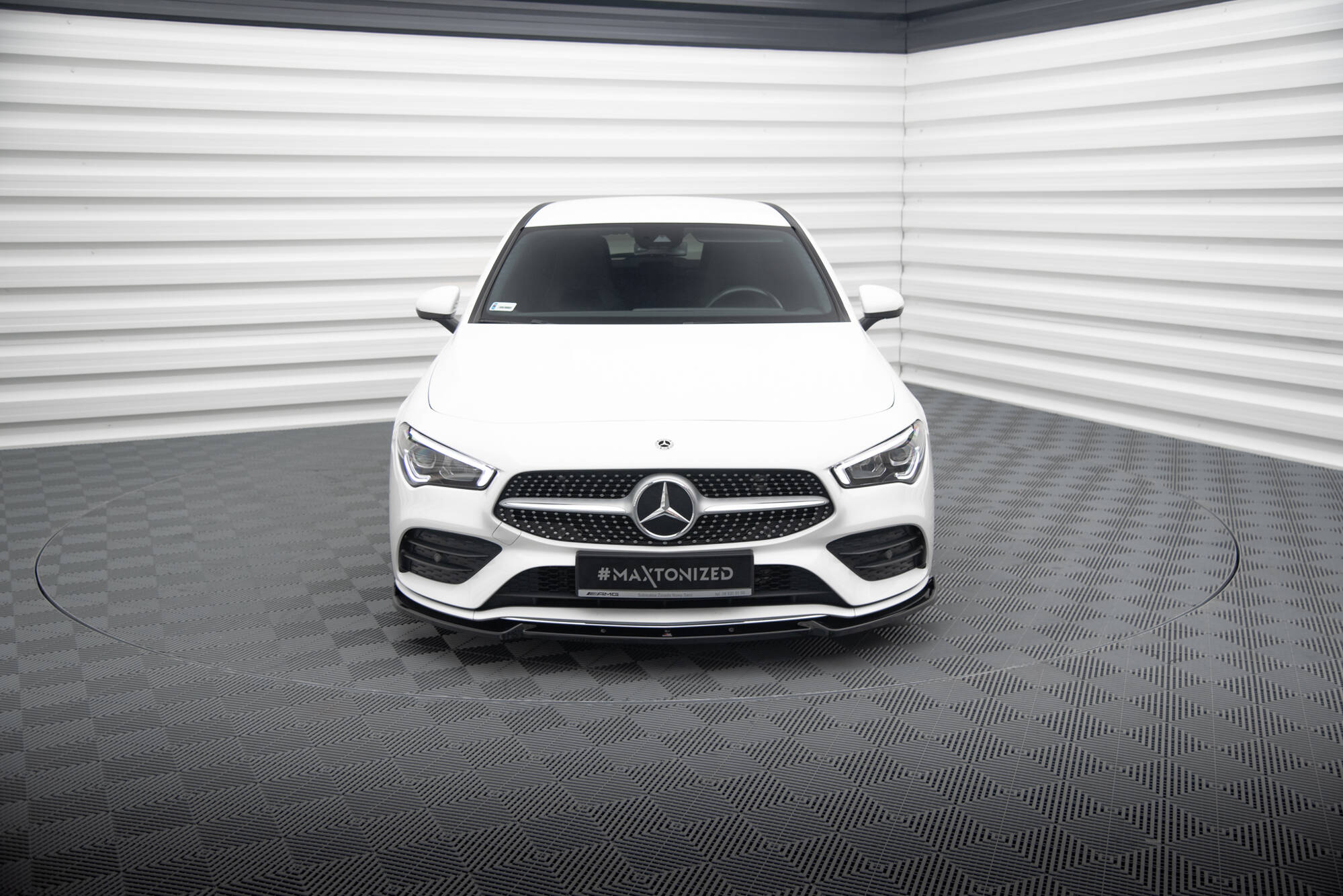 Maxton Design Street+ Spoilerlippe Front Ansatz V.2 passend für Mercedes-Benz CLA A35 AMG / AMG-Line C118 schwarz Hochglanz