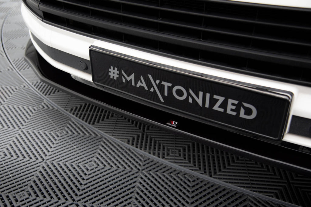 Maxton Design Street+ Spoilerlippe Front Ansatz V.2 passend für VW T6 schwarz Hochglanz