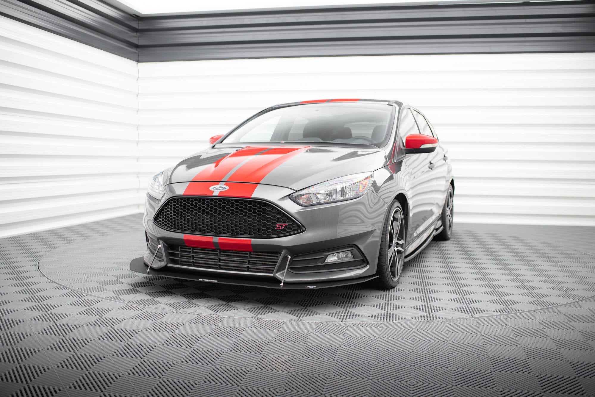 Maxton Design Sport Street+ Spoilerlippe Front Ansatz V.1 passend für Ford Focus ST Mk3 FL
