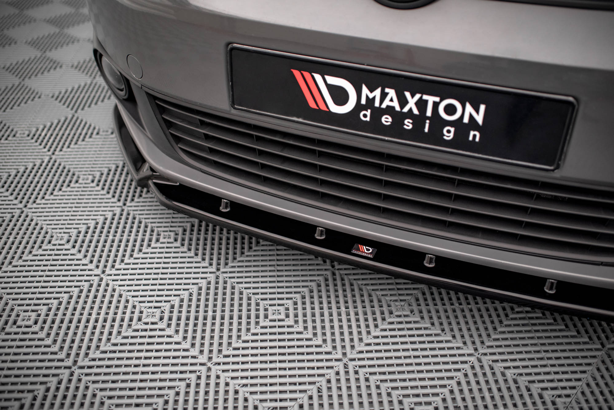Maxton Design Street+ Spoilerlippe Front Ansatz passend für VW Caddy Mk3 Facelift schwarz Hochglanz