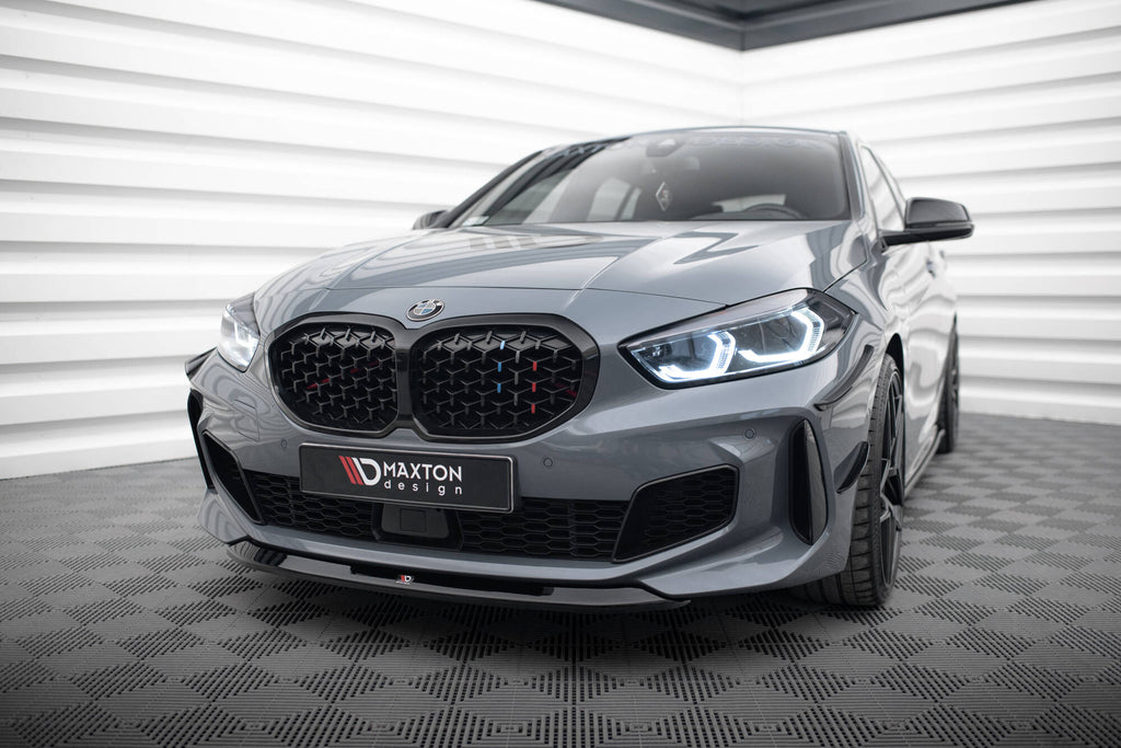 Maxton Design Street+ Spoilerlippe Front Ansatz V.2 passend für BMW 1er M-Paket/ M135i / 128ti F40 schwarz Hochglanz