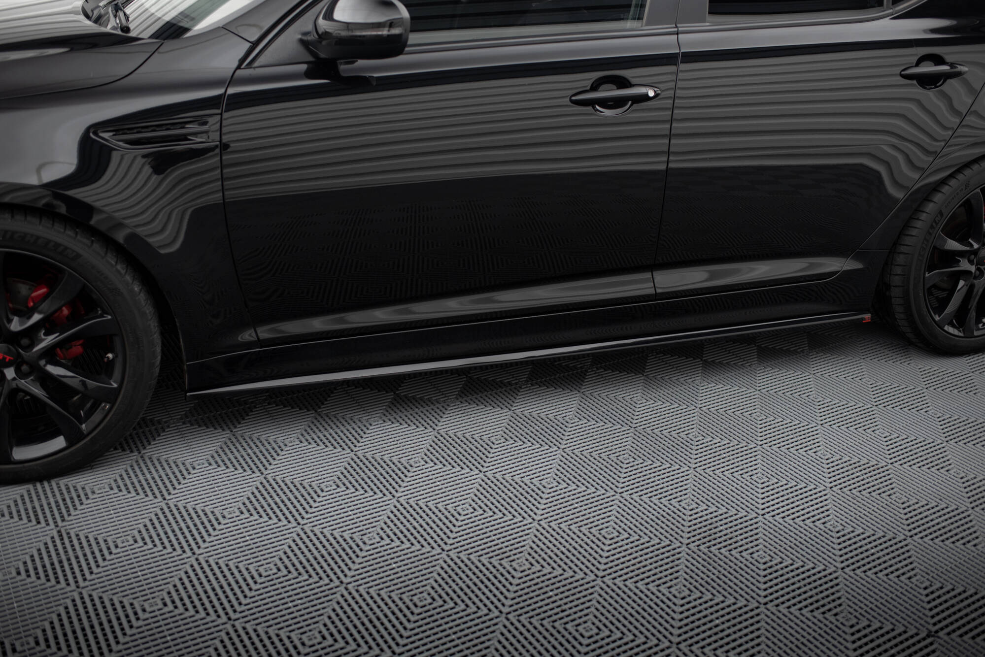 Maxton Design Street+ Seitenschweller Leisten passend für Kia Optima Mk3 schwarz Hochglanz