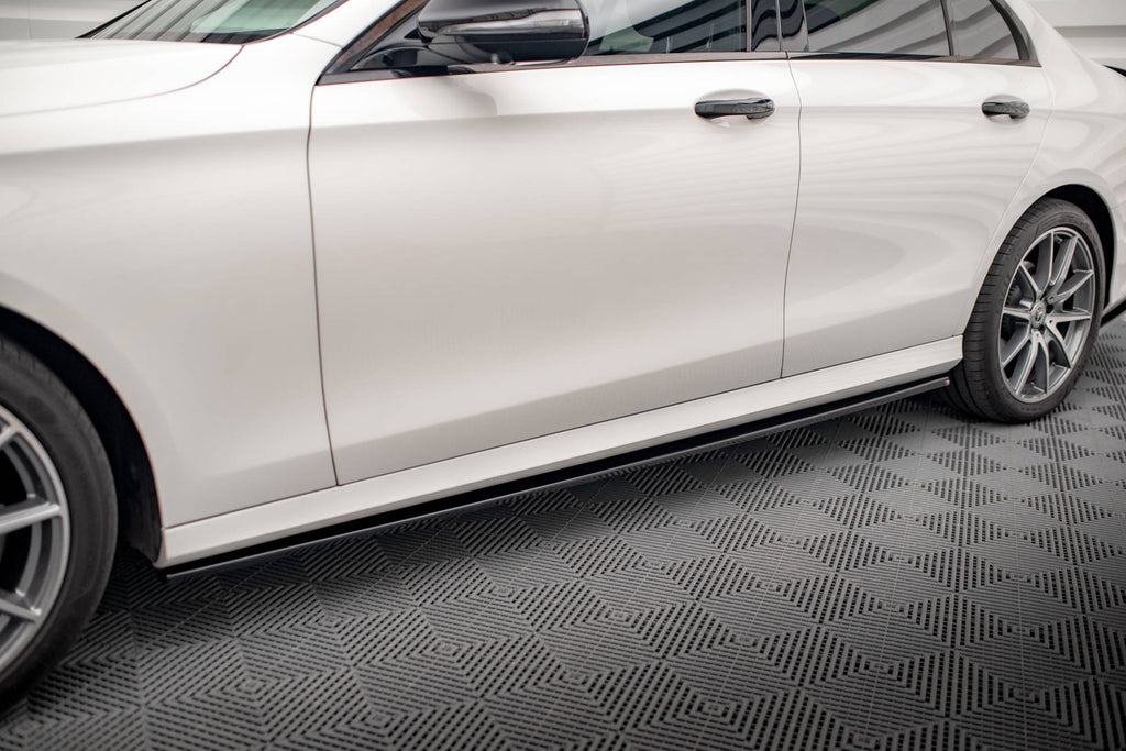 Maxton Design Street+ Seitenschweller Leisten passend für Mercedes-Benz E AMG-Line W213 Facelift schwarz Hochglanz