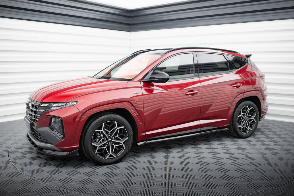 Maxton Design Street+ Seitenschweller Leisten passend für Hyundai Tucson N-Line Mk4 Facelift schwarz Hochglanz