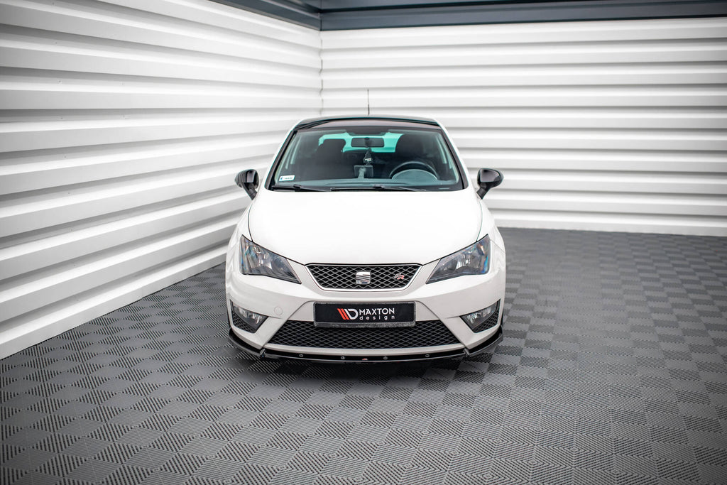 Maxton Design Street+ Spoilerlippe Front Ansatz V.2 passend für Seat Ibiza FR SC Mk4 Facelift schwarz Hochglanz