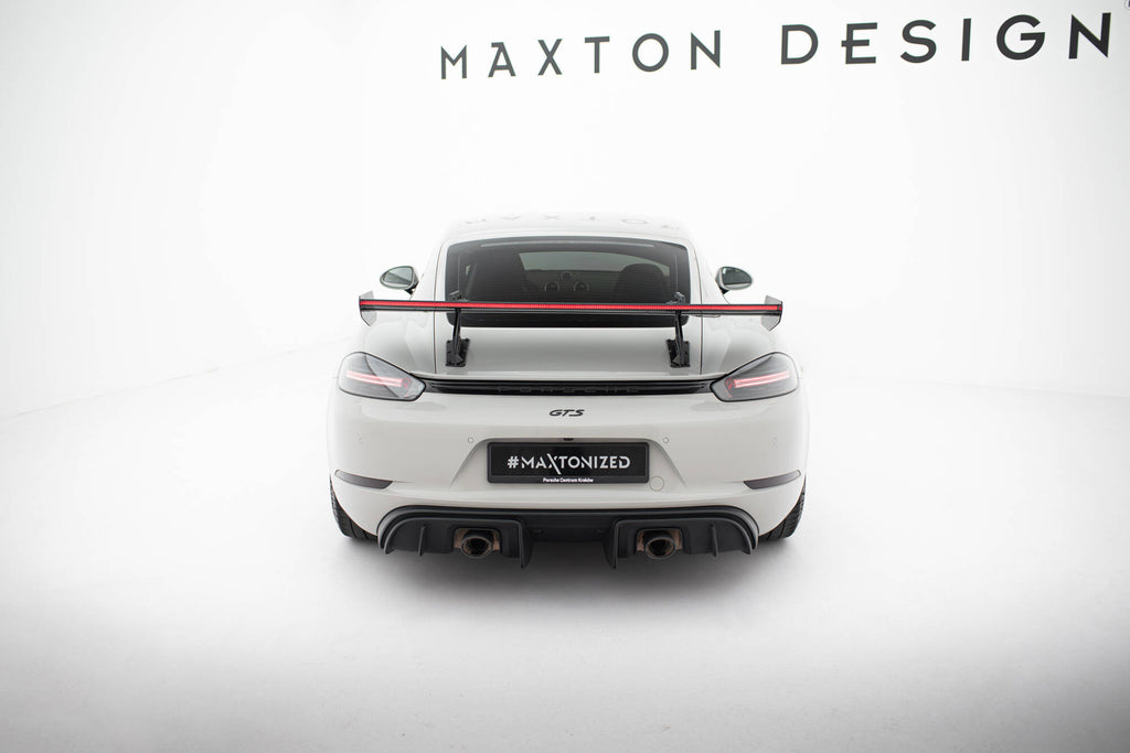 Maxton Design Carbon Spoiler With Upper Swan Mounting V.2 + LED Porsche 718 Cayman 982c für Porsche Cayman 982c