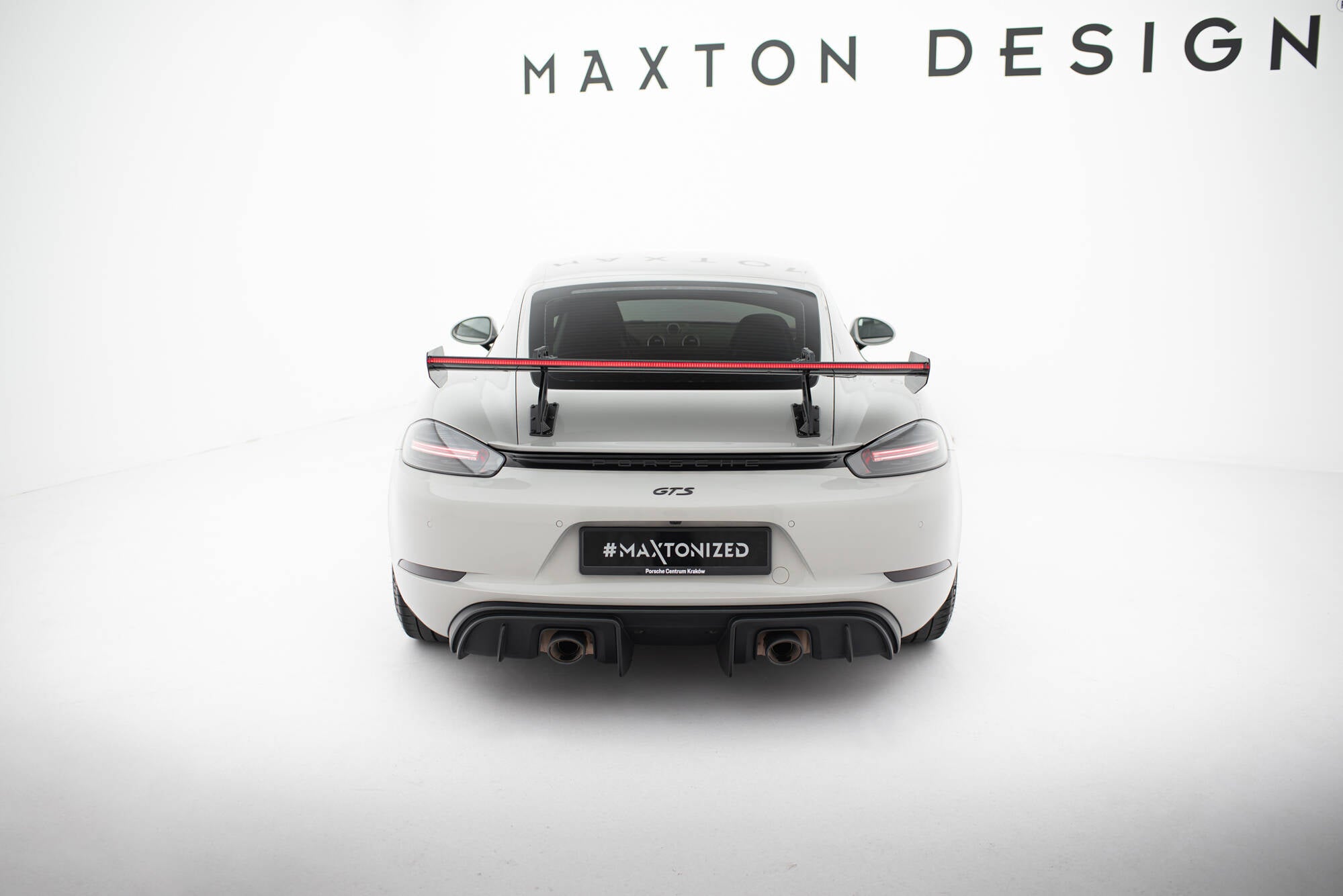 Maxton Design Carbon Spoiler With Upper Swan Mounting V.2 + LED Porsche 718 Cayman 982c für Porsche Cayman 982c