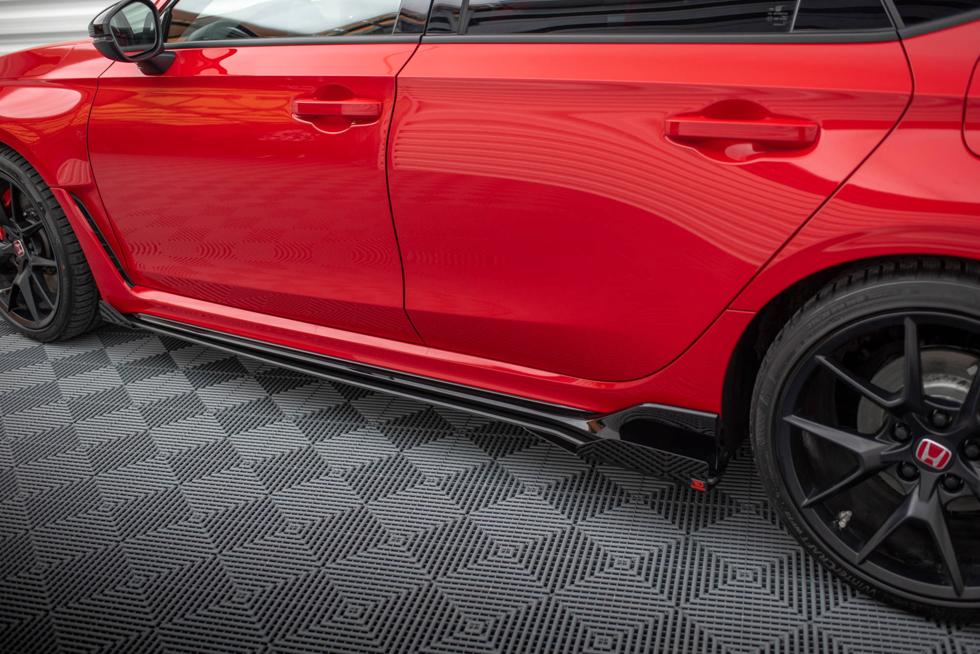 Maxton Design Seitenschweller Flaps passend für Honda Civic Type-R Mk 11 schwarz Hochglanz