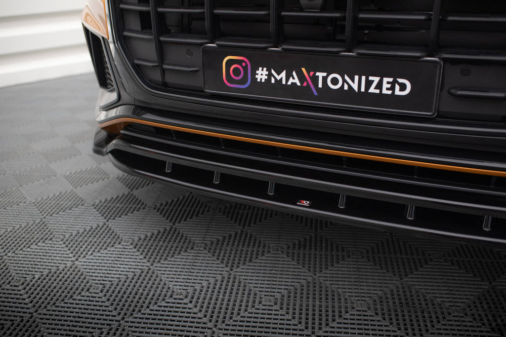 Maxton Design Street+ Spoilerlippe Front Ansatz passend für V.1 Audi Q8 S-line / SQ8 Mk1 schwarz Hochglanz