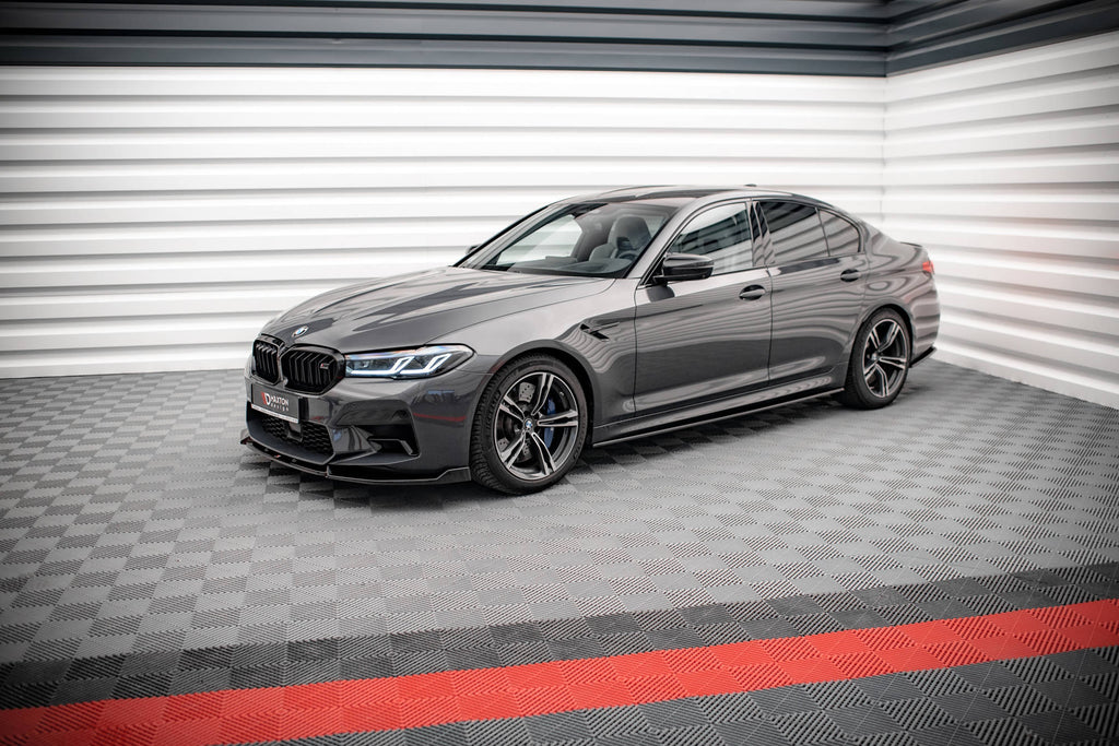 Maxton Design Street+ Seitenschweller Leisten passend für V.1 passend für BMW M5 F90 Facelift schwarz Hochglanz