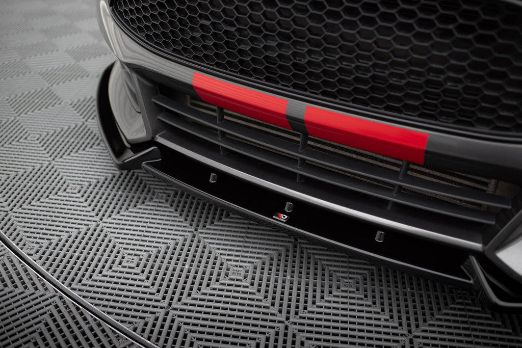 Maxton Design Street+ Spoilerlippe Front Ansatz V.4 passend für Ford Focus ST Mk3 Facelift schwarz Hochglanz