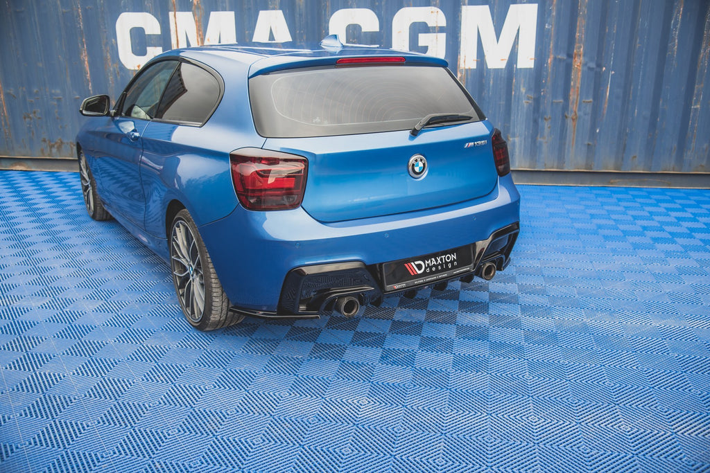 Maxton Design Heck Ansatz Flaps Diffusor V.2 passend für (Für heckansatz v.1) BMW M135i F20 schwarz Hochglanz