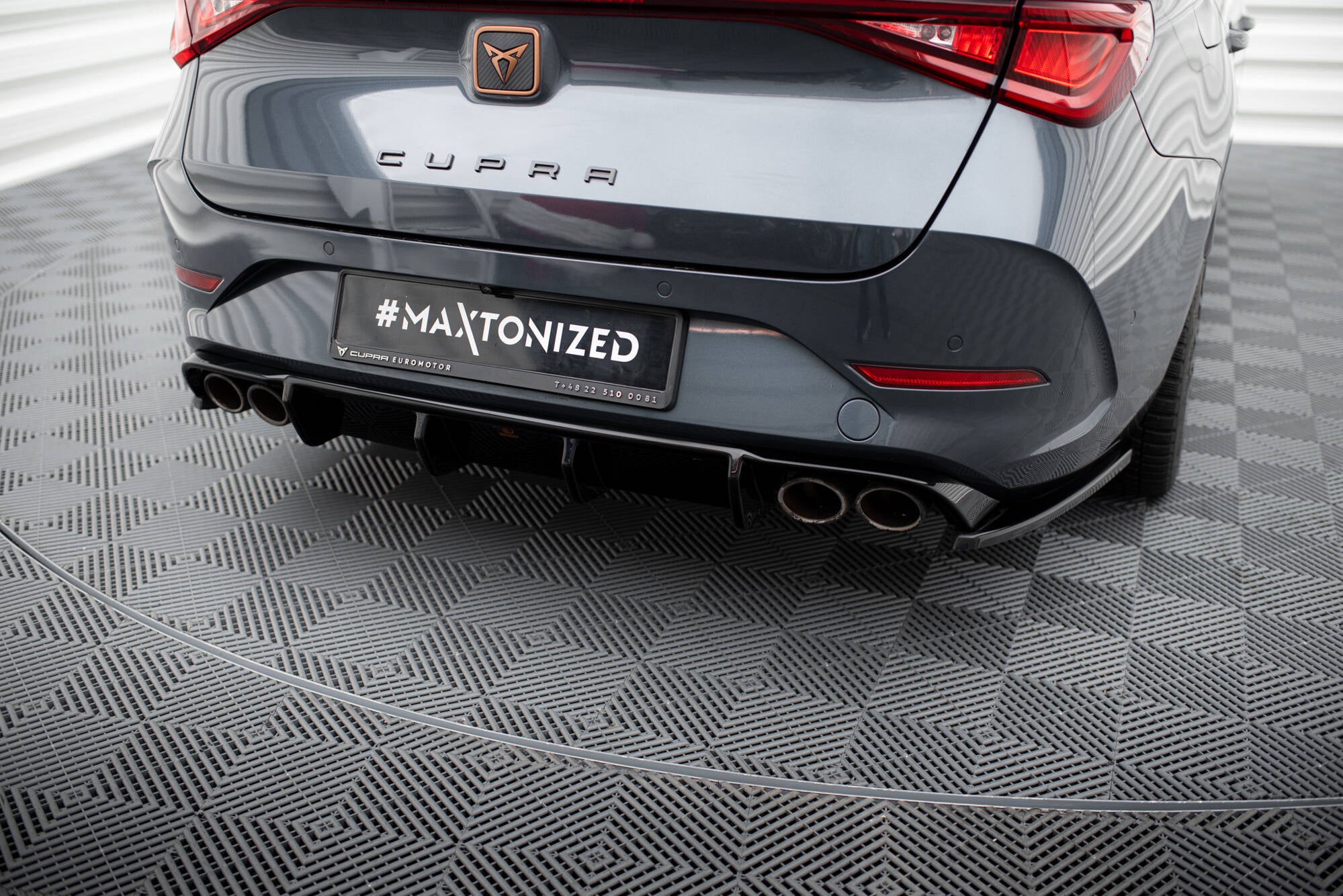 Maxton Design Diffusor Heck Ansatz passend für Cupra Leon ST Mk1 Facelift schwarz Hochglanz
