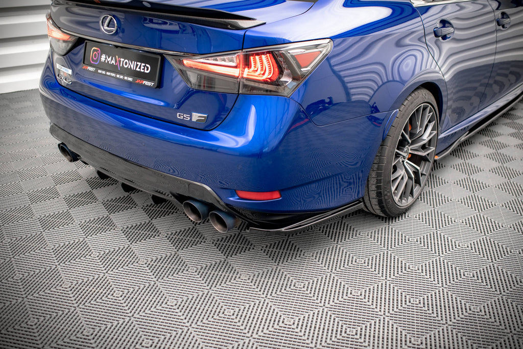 Maxton Design Heck Ansatz Flaps Diffusor für Lexus GS F Mk4 Facelift Carbon Look