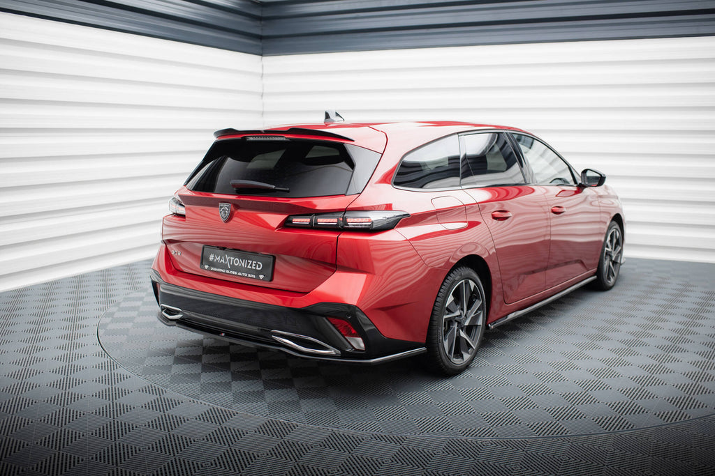 Maxton Design Spoiler CAP passend für Peugeot 308 SW Mk3 schwarz Hochglanz