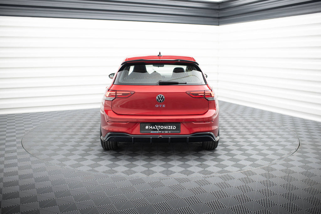 Maxton Design Diffusor Heck Ansatz passend für VW Golf GTE / R-Line Mk8 / Mk8 Facelift schwarz Hochglanz
