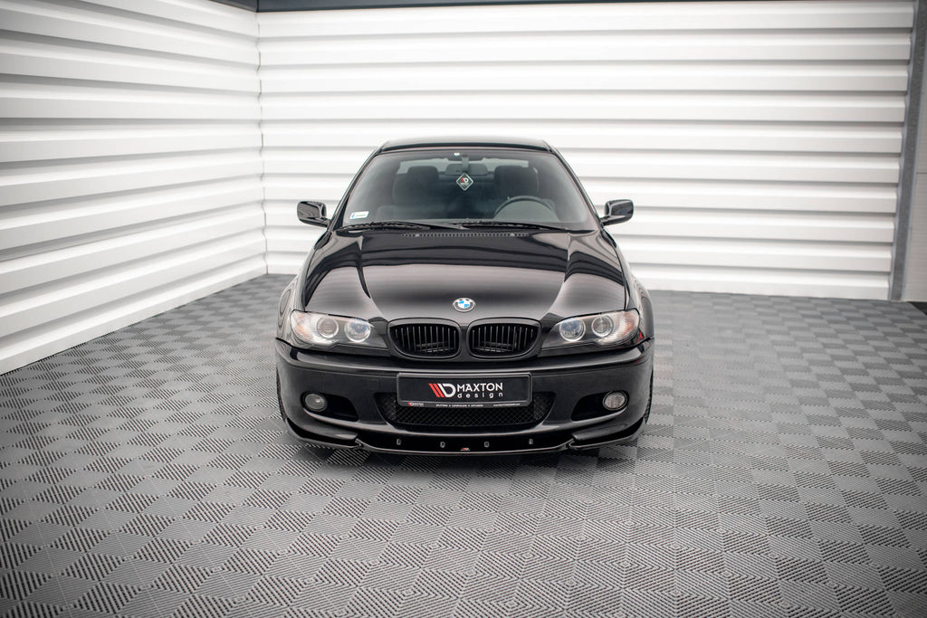 Maxton Design Street+ Spoilerlippe Front Ansatz V.2 passend für BMW 3er Coupe M-Paket E46 schwarz Hochglanz