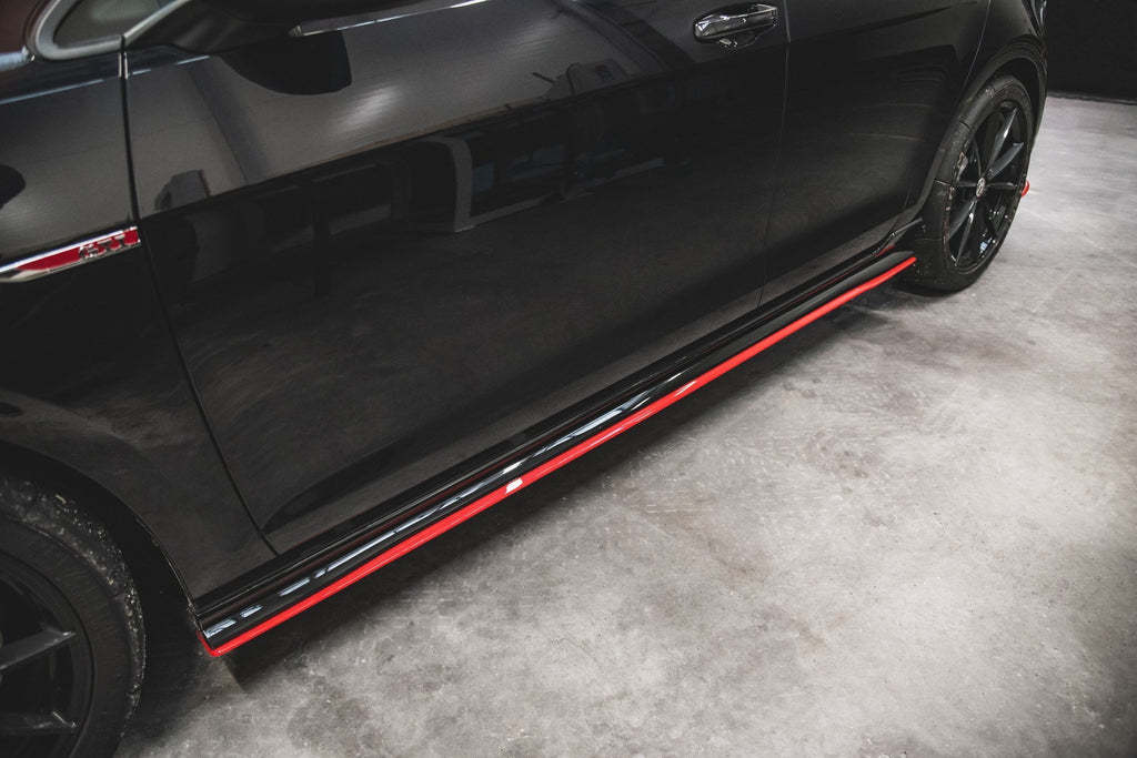 Maxton Design Street+ Seitenschweller Leisten passend für VW Golf GTI TCR Mk7 schwarz Hochglanz