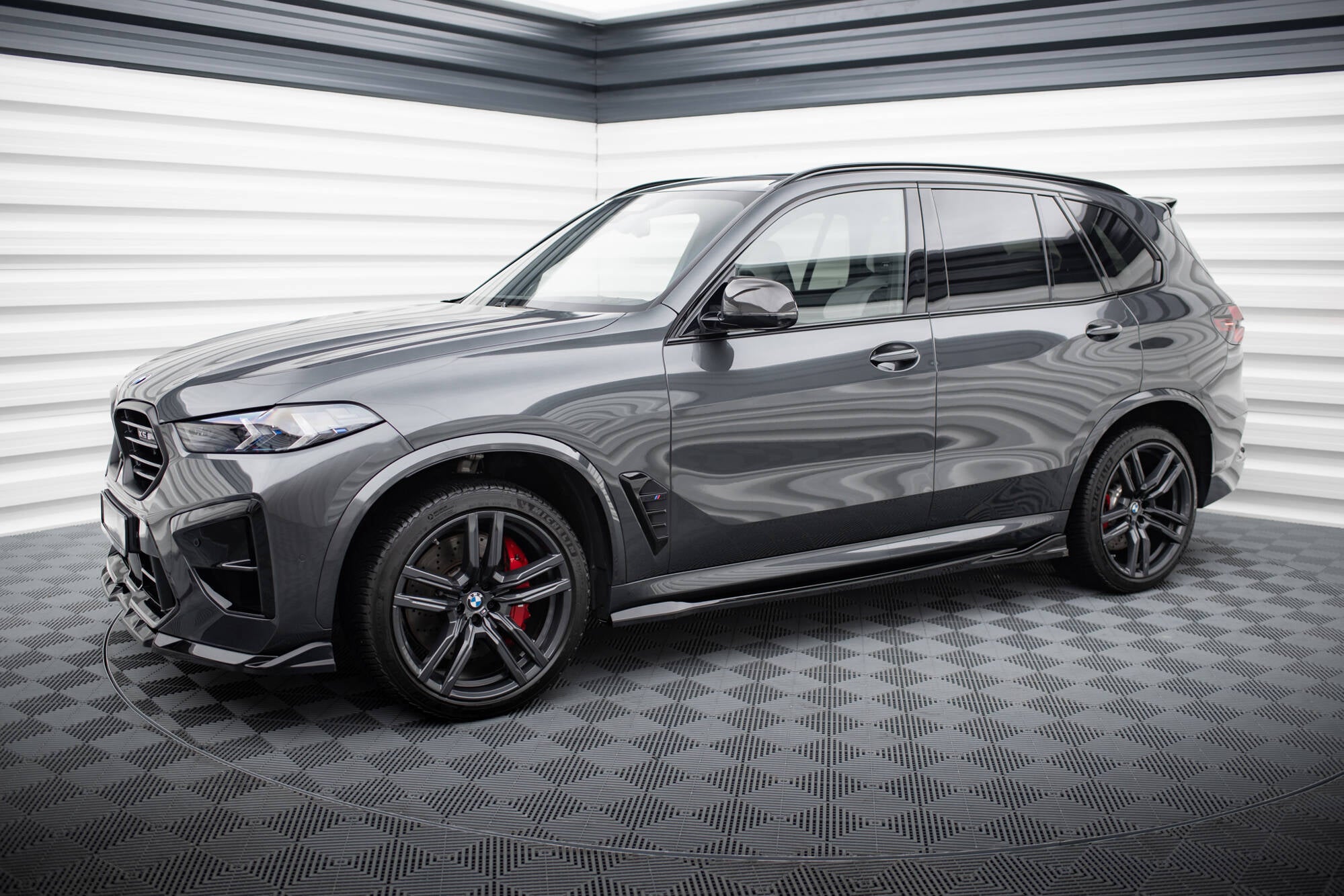 Maxton Design Street+ Seitenschweller Leisten passend für BMW X5 M F95 / F95 Facelift schwarz Hochglanz