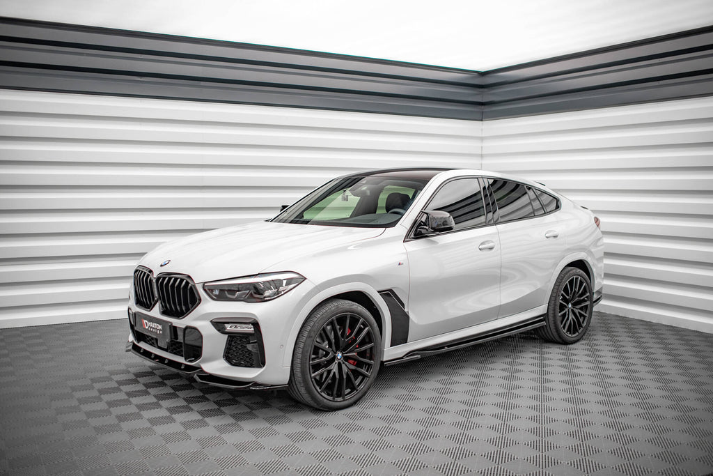 Maxton Design Street+ Seitenschweller Leisten passend für V.1 passend für BMW X6 M F96 / X6 M-Paket G06 schwarz Hochglanz