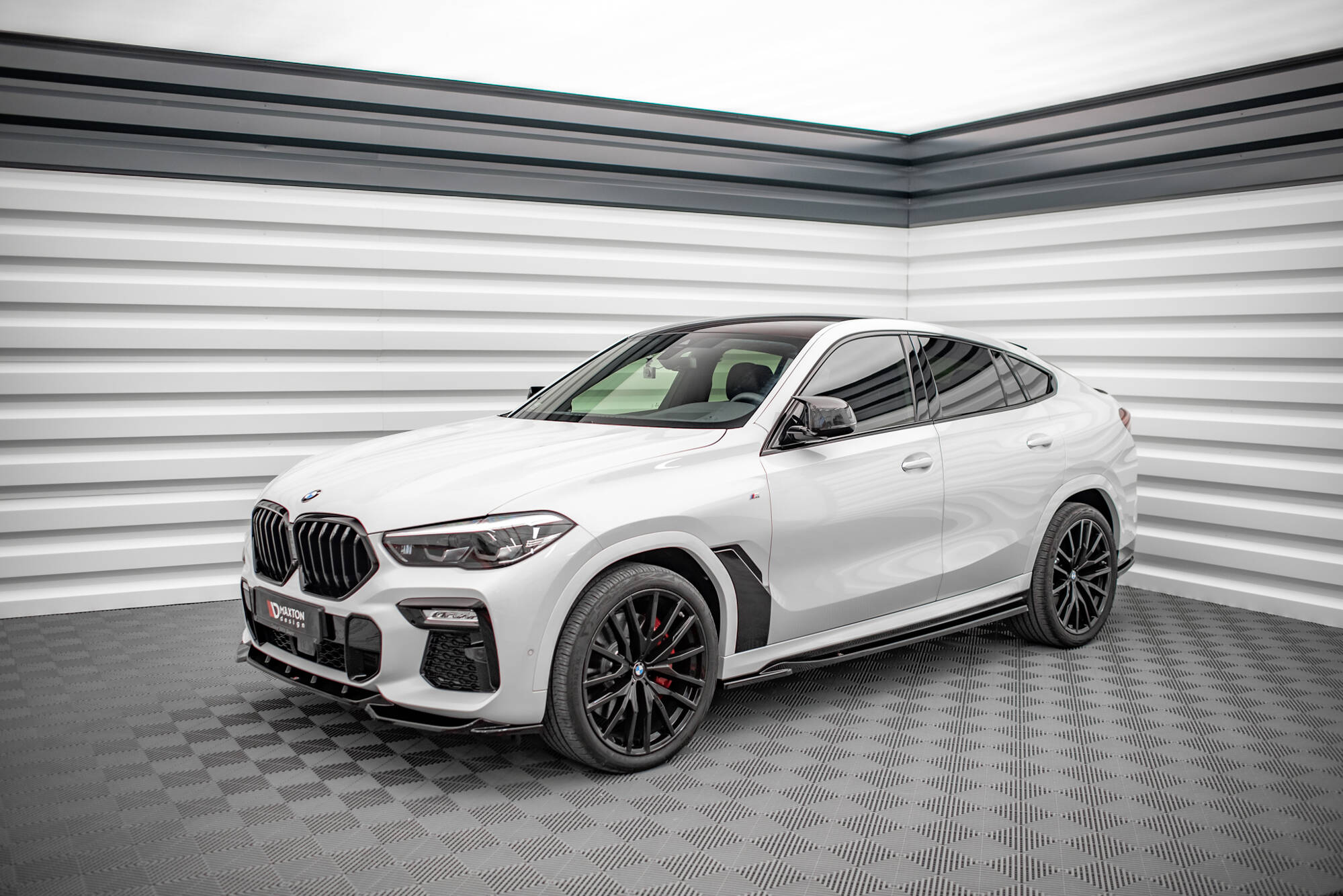 Maxton Design Street+ Seitenschweller Leisten passend für V.1 passend für BMW X6 M F96 / X6 M-Paket G06 schwarz Hochglanz