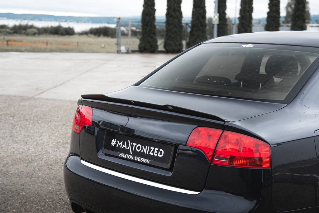 Maxton Design Spoiler CAP passend für Audi RS4 Limousine B7 schwarz Hochglanz