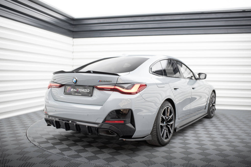Maxton Design Heck Ansatz Flaps Diffusor V.4 passend für BMW M440i / 4 M-Paket Gran Coupe G26 schwarz Hochglanz