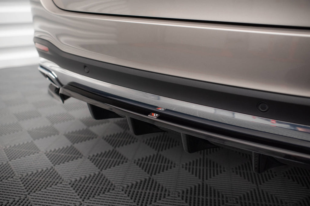 Maxton Design Street+ Mittlerer Diffusor RACE passend für Mercedes-Benz GLE SUV AMG-Line W167 / W167 Facelift schwarz Hochglanz