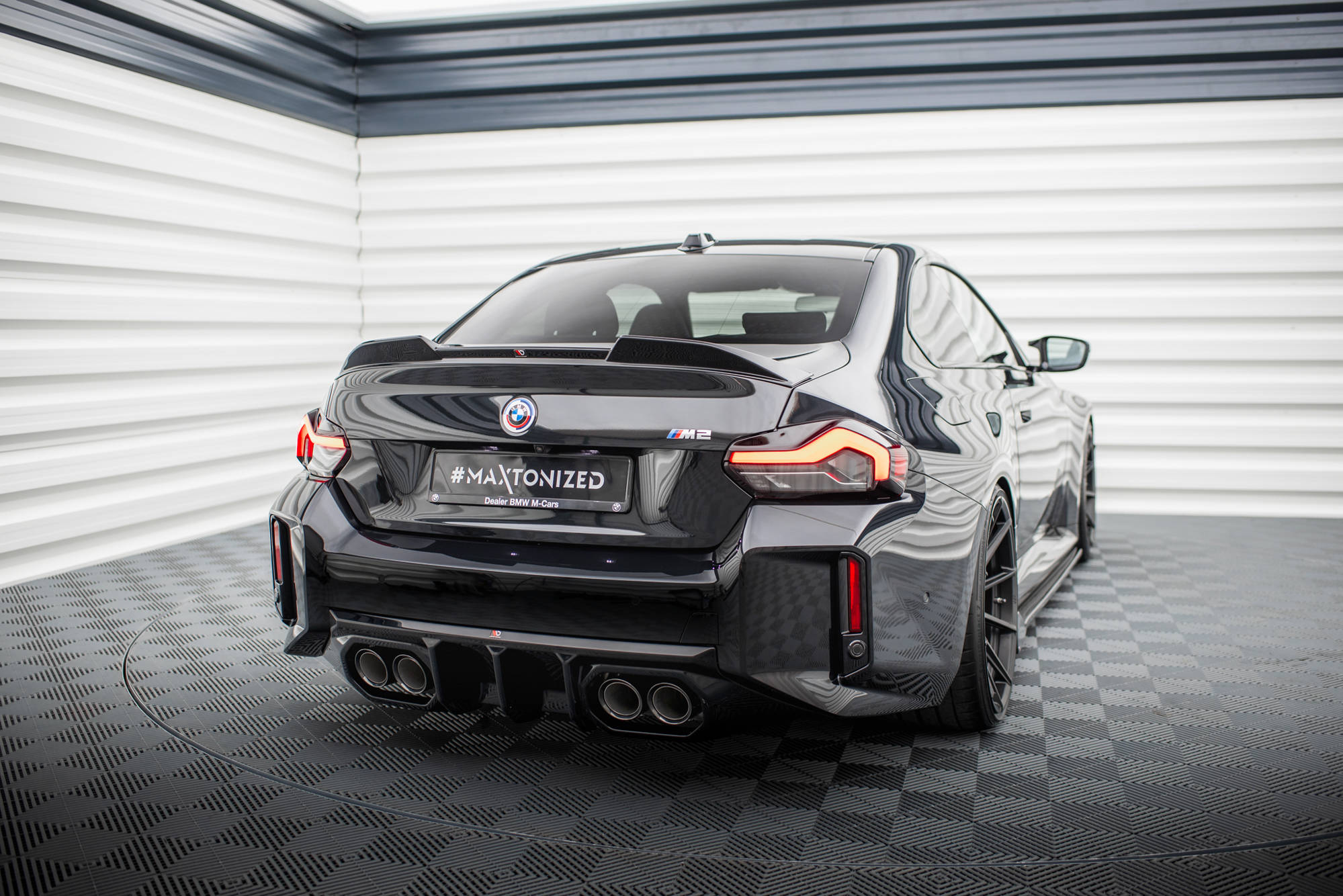 Maxton Design Diffusor Heck Ansatz V.2 passend für BMW M2 G87 schwarz Hochglanz