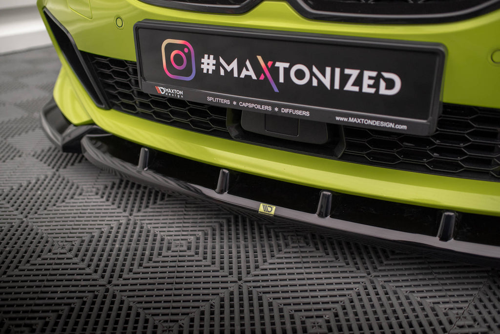 Maxton Design Street+ Spoilerlippe Front Ansatz V.7 passend für BMW 1er M-Paket / M135i / 128ti F40 schwarz Hochglanz