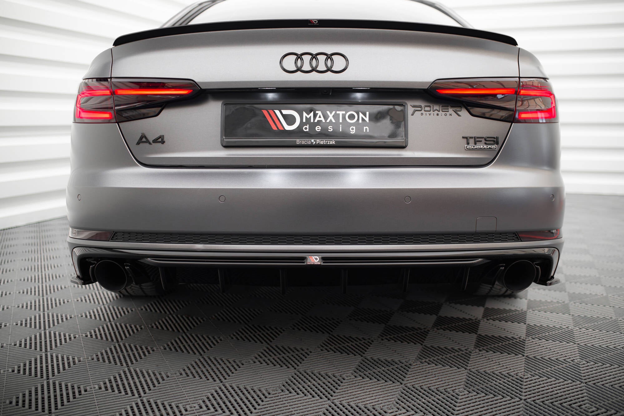 Maxton Design Diffusor Heck Ansatz V.1 passend für Audi A4 S-line B9 (Einzelauspuff li. re.)