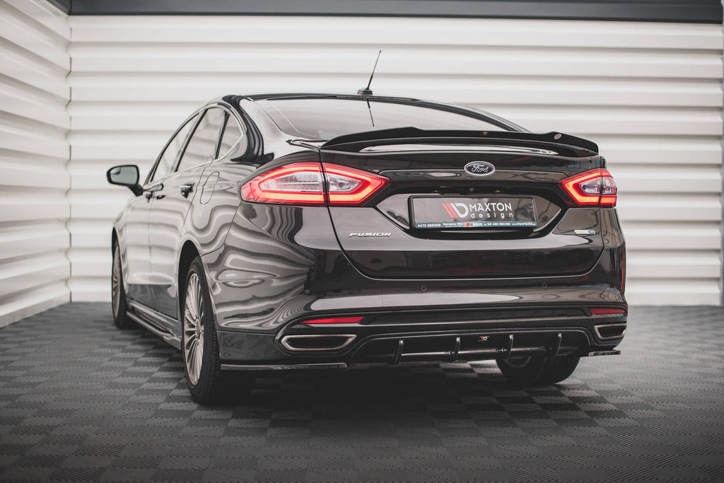 Maxton Design Diffusor Heck Ansatz passend für Ford Mondeo Mk5 schwarz Hochglanz
