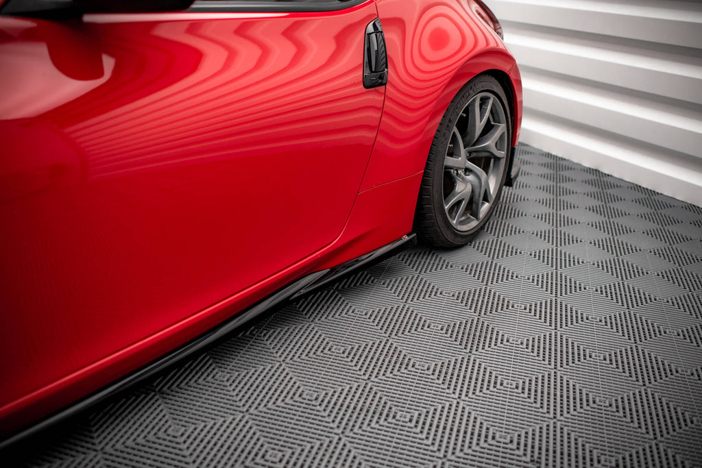 Maxton Design Street+ Seitenschweller Leisten V.2 passend für Nissan 370Z schwarz Hochglanz