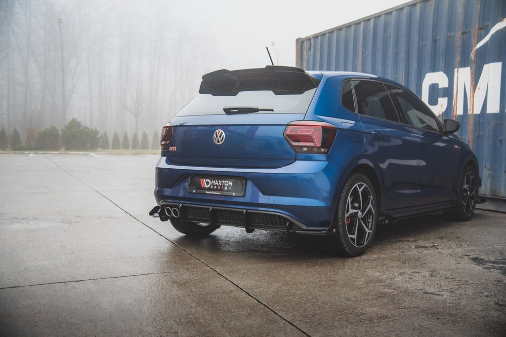 Maxton Design Street Pro Diffusor Heck Ansatz + Flaps passend für VW Polo GTI Mk6 schwarz Hochglanz