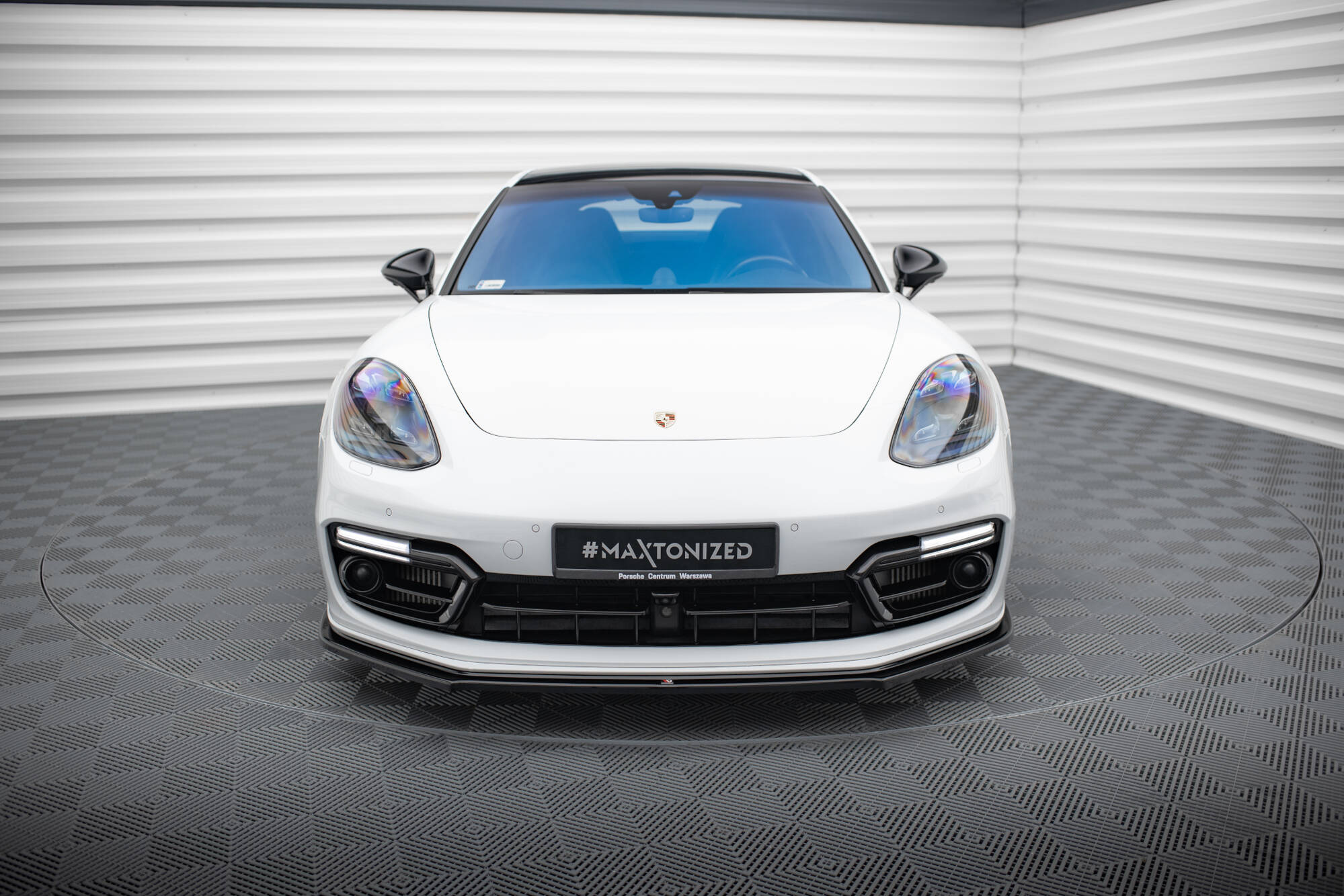 Maxton Design Street+ Spoilerlippe Front Ansatz passend für Porsche Panamera GTS 971 schwarz Hochglanz