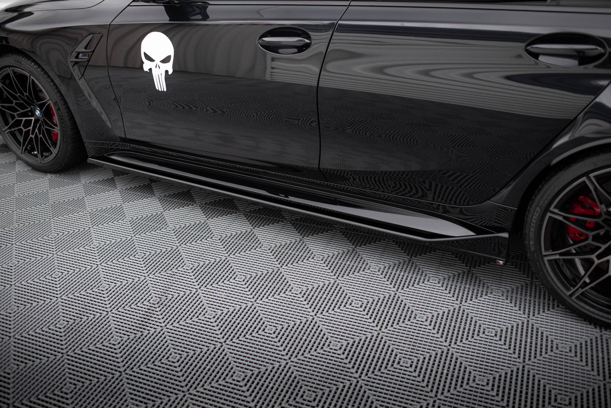 Maxton Design Street+ Seitenschweller Leisten passend für V.3 passend für BMW M3 Limousine / Touring G80 / G81 schwarz Hochglanz