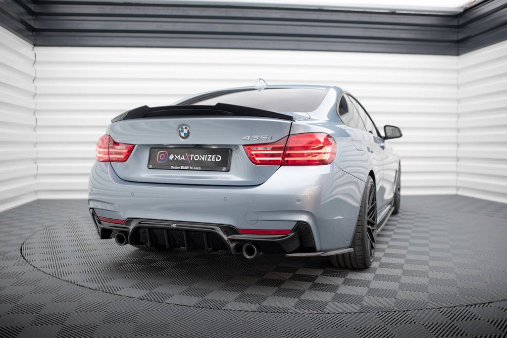 Maxton Design Diffusor Heck Ansatz passend für BMW 4er Coupe / Gran Coupe / Cabrio M-Paket F32 / F36 / F33 (Einzelauspuff li. re.)