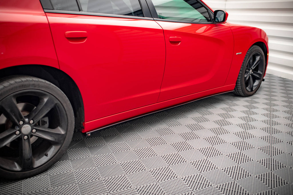 Maxton Design Street+ Seitenschweller Leisten passend für Dodge Charger RT Mk7 Facelift schwarz Hochglanz