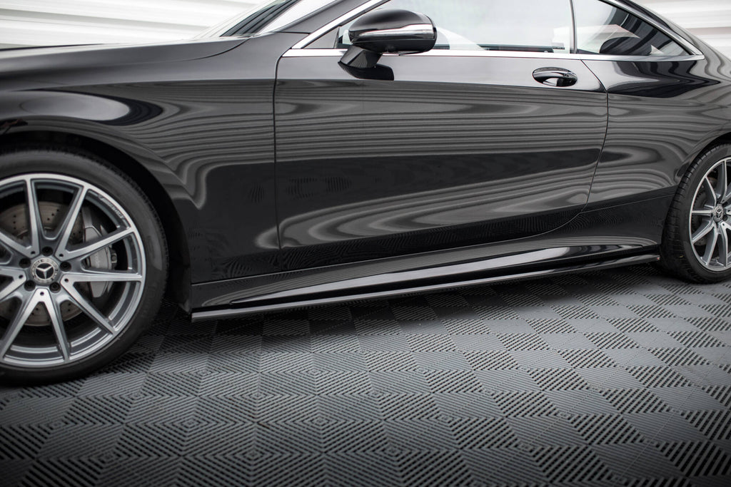 Maxton Design Street+ Seitenschweller Leisten passend für Mercedes-Benz S Coupe AMG-Line C217 Facelift schwarz Hochglanz