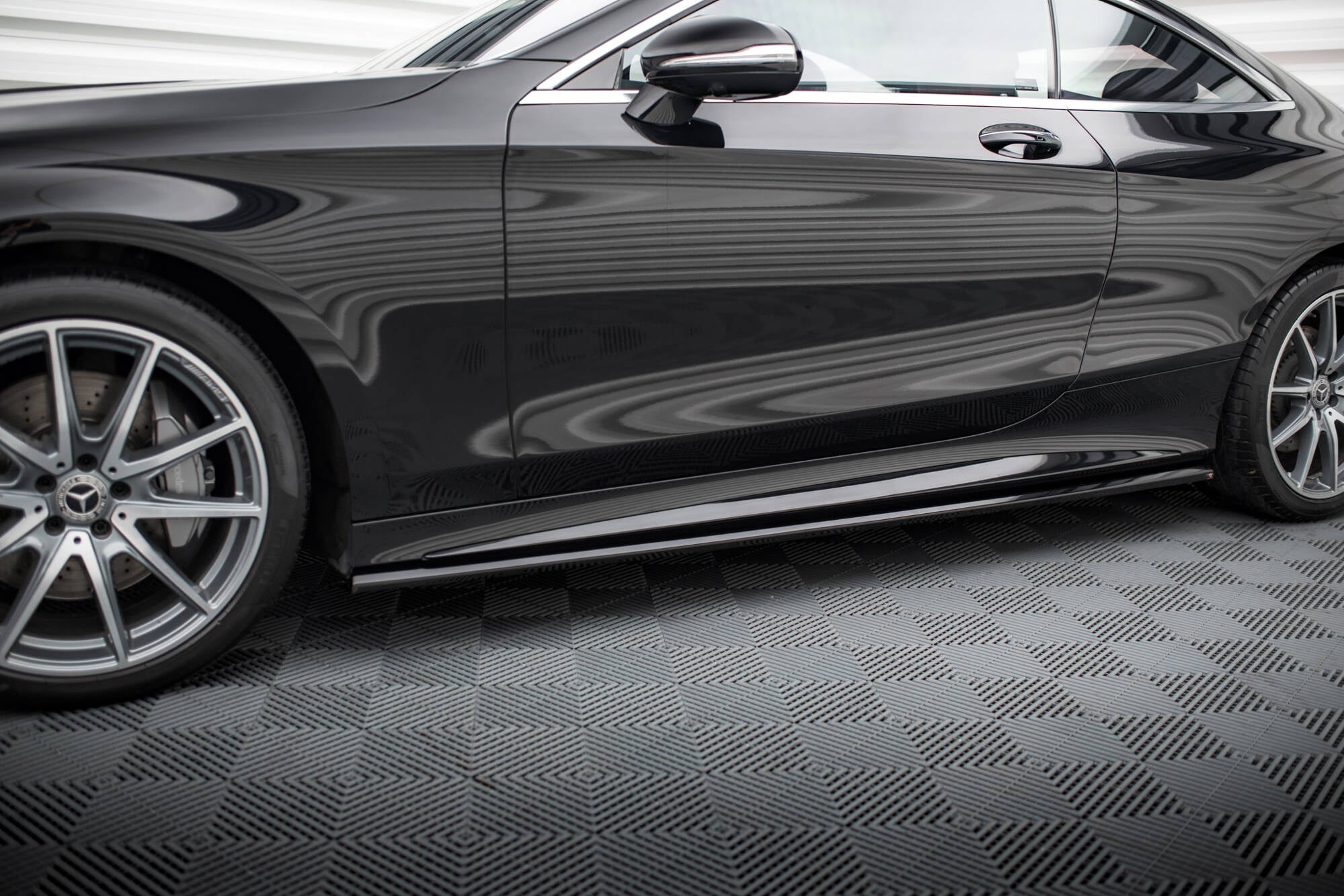 Maxton Design Street+ Seitenschweller Leisten passend für Mercedes-Benz S Coupe AMG-Line C217 Facelift schwarz Hochglanz