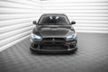 Maxton Design Street Pro Street+ Spoilerlippe Front Ansatz + Flaps passend für Mitsubishi Lancer EVO X schwarz Hochglanz