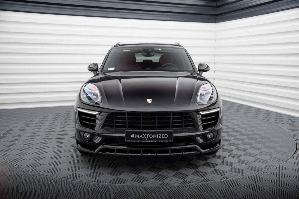 Maxton Design Street+ Spoilerlippe Front Ansatz V.3 passend für Porsche Macan Mk1 schwarz Hochglanz
