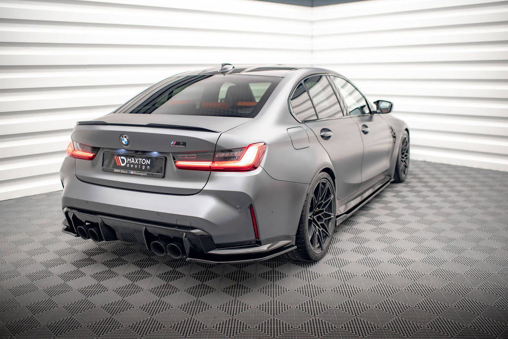 Maxton Design Heck Ansatz Flaps Diffusor V.2 passend für BMW M3 Limousine / Touring G80 / G81 schwarz Hochglanz