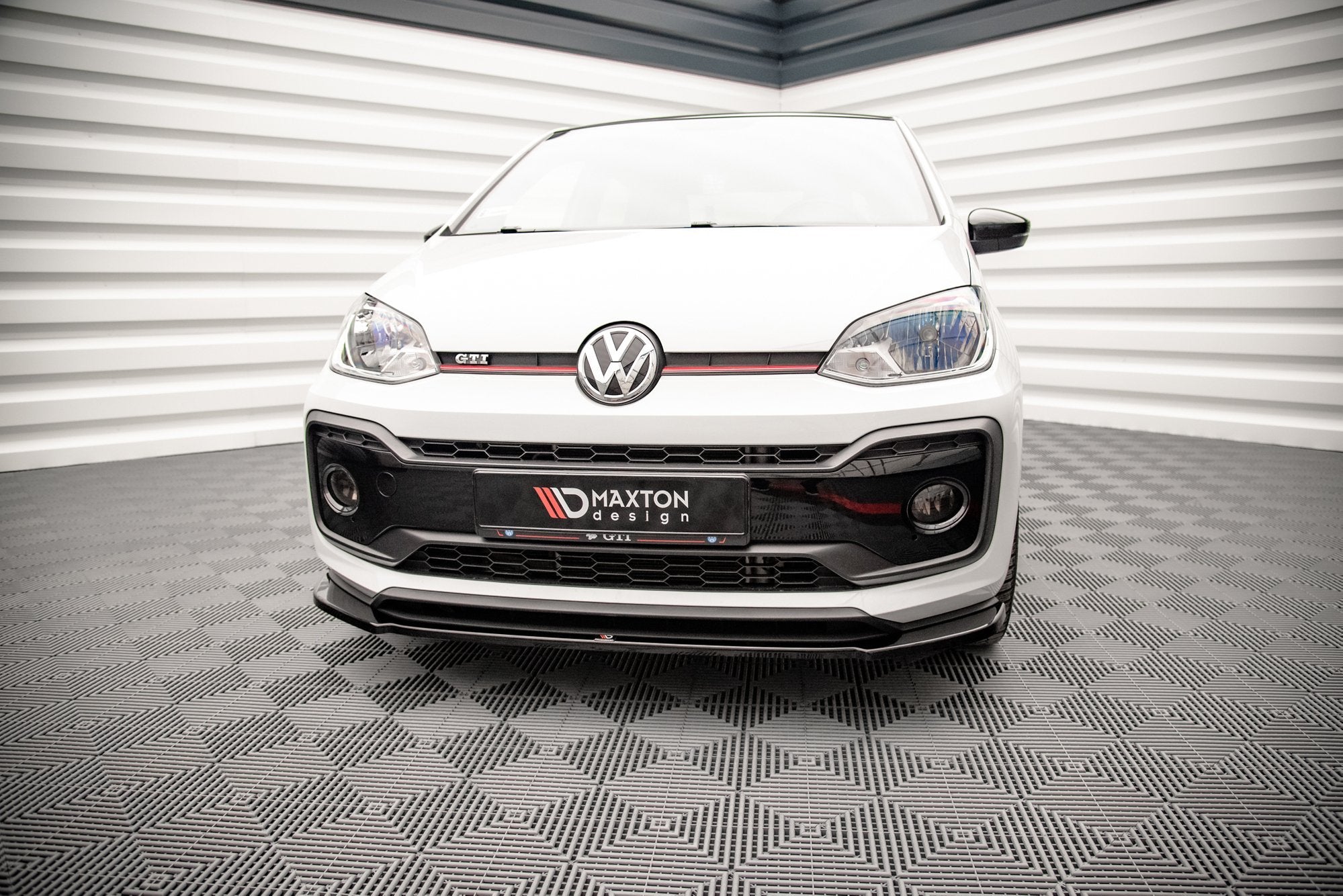 Maxton Design Street+ Spoilerlippe Front Ansatz passend für VW Up GTI schwarz Hochglanz