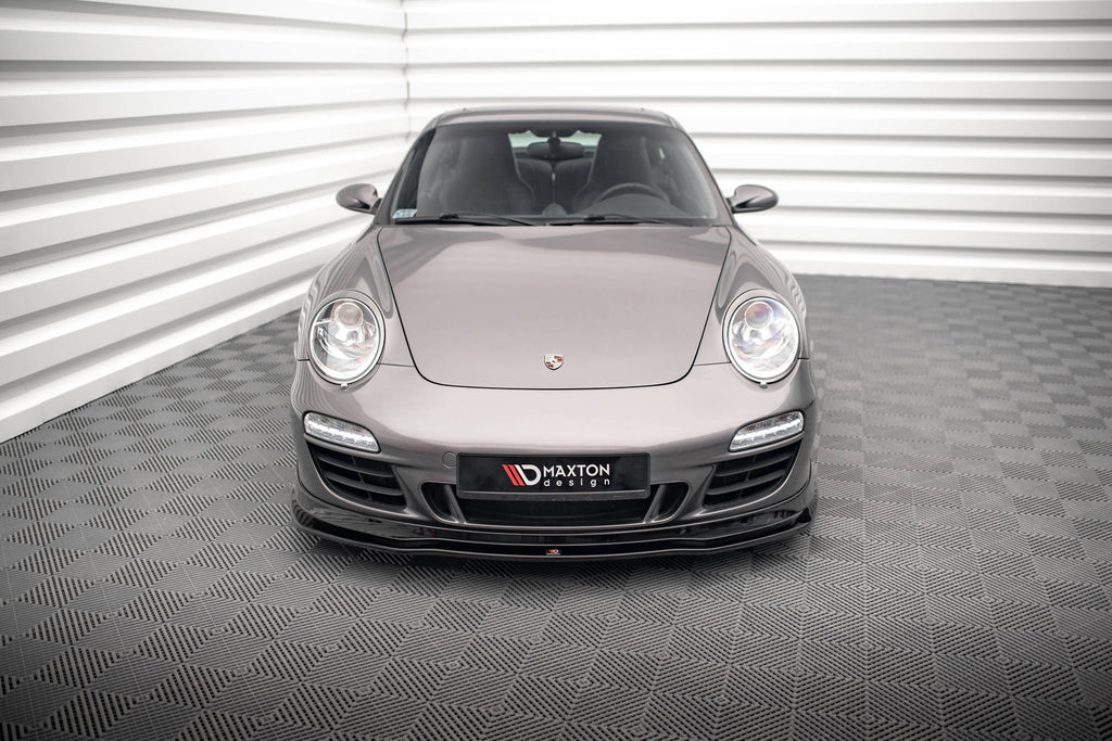 Maxton Design Street+ Spoilerlippe Front Ansatz V.1 passend für Porsche 911 Carrera GTS 997 Facelift schwarz Hochglanz